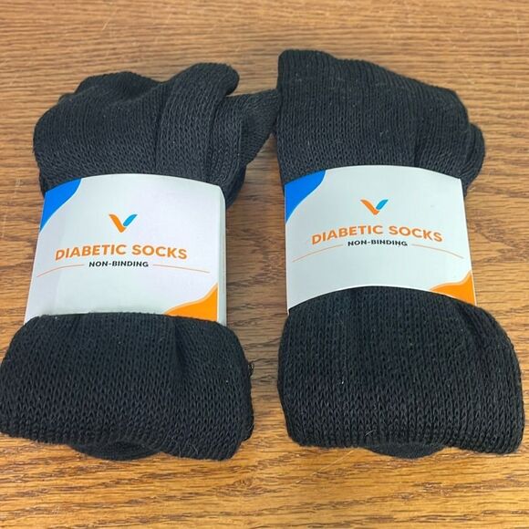 Viasox Two Pair Compression Knee High Diabetic Socks Black Brand New X-Large - Picture 1 of 6